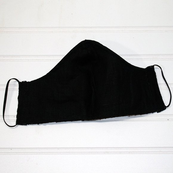 HANDMADE Cloth Solid Black Face Mask Shield - Picture 3 of 6